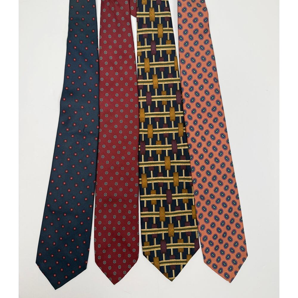 Robert Talbott Silk Tie Lot 4 Hand Sewn Vintage USA Made England Italy